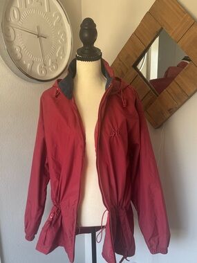 Vintage 90s Northern Reflections Terra-cotta Red Cottagecore Windbreaker Jacket